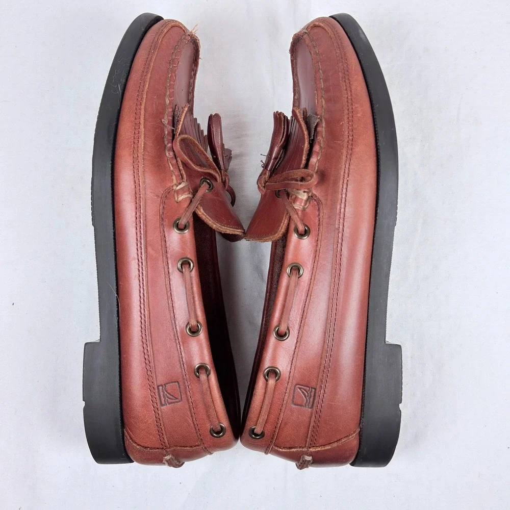 Sperry Top-Sider Men Brown Leather Kiltie Tassel Loafers Boat Shoes 11 M Preppy